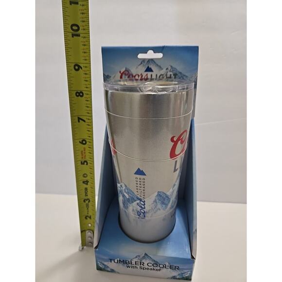 Coors Light Stainless Steel Tumbler Cooler w/ Speaker Grey NIB - Picture 16 of 16